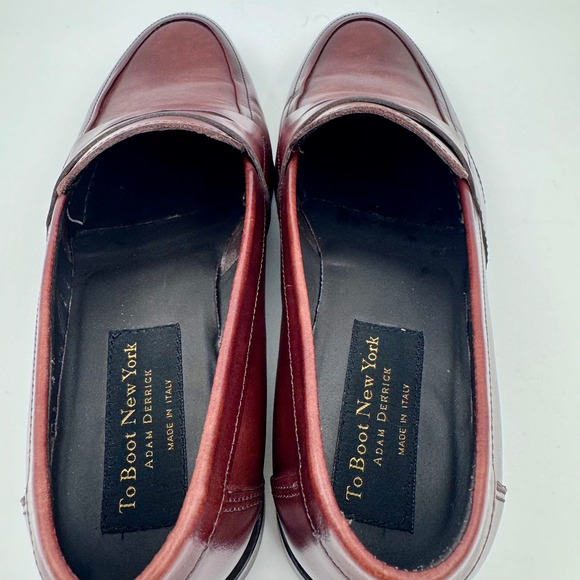 To Boot New York Adam Derrick Mens Burgundy Leather Penny Loafers Italy 7.5M main image 5